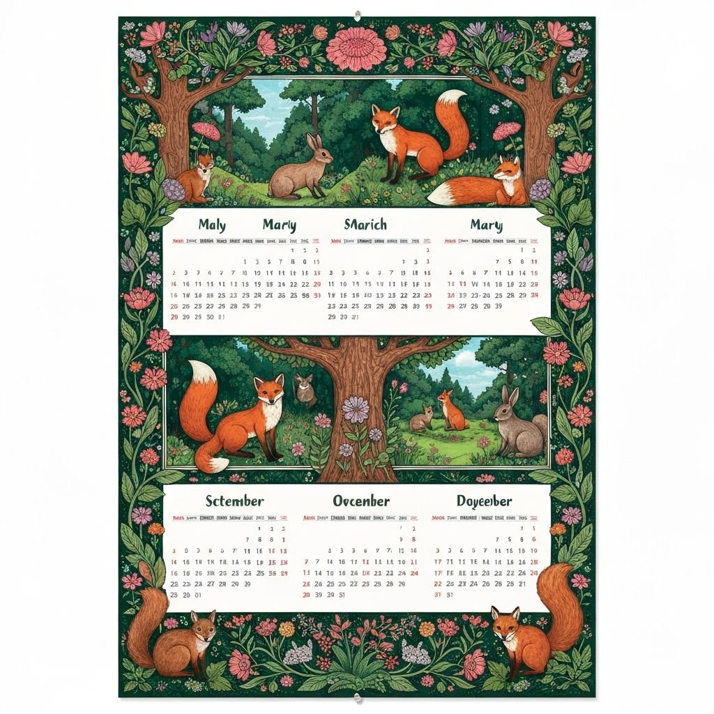 Single Sheet Wall Calendar
